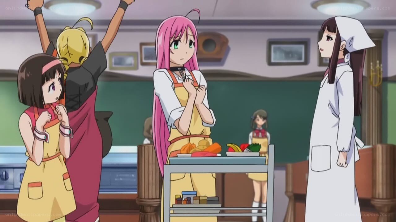 anime girls in kitchen