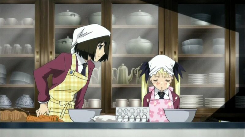anime girls in kitchen