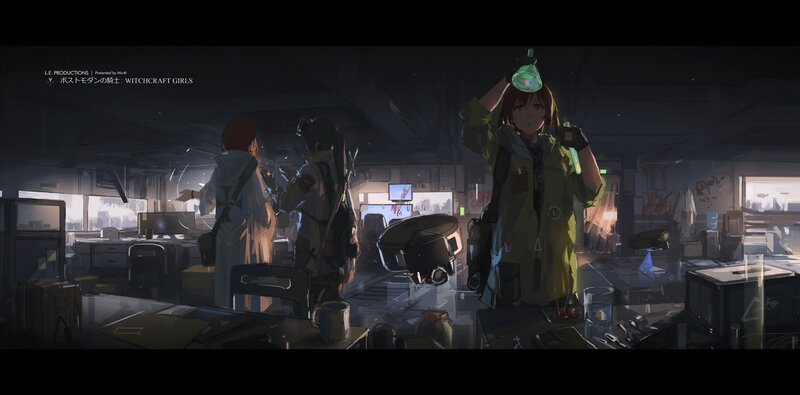 Anime Girls in Lab — Green