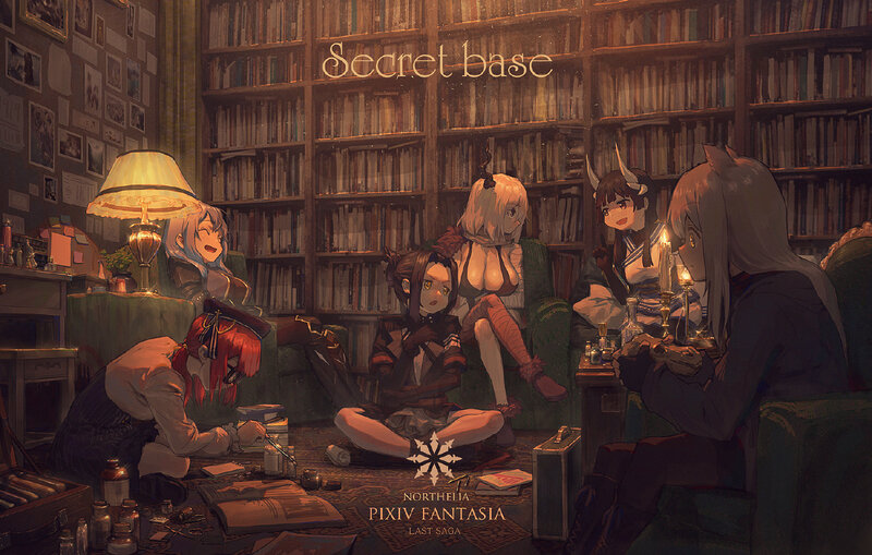 Anime Girls in Library — Brown
