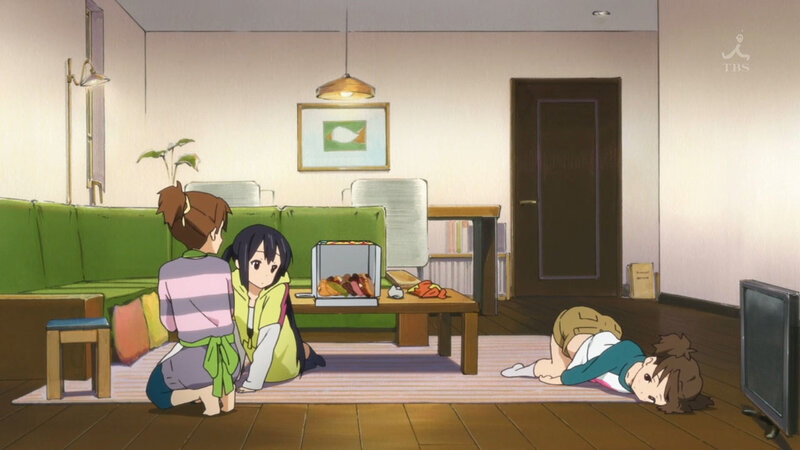 Anime girls in living room