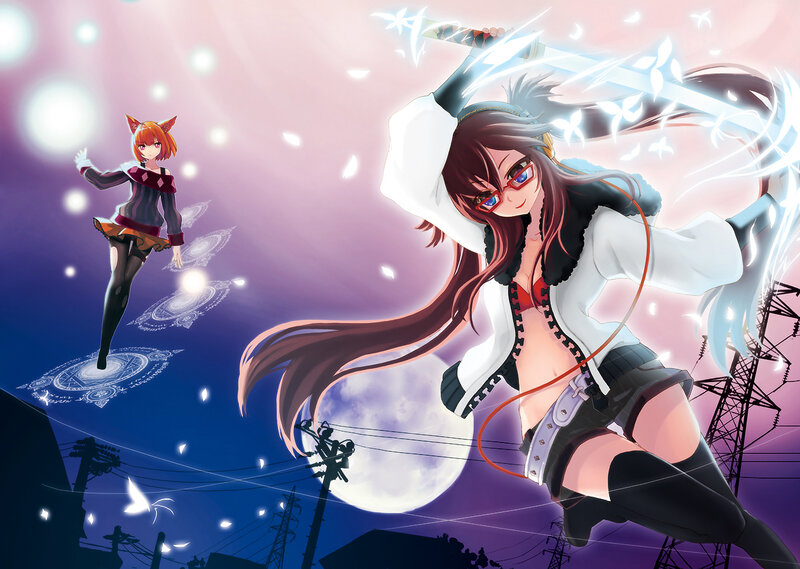 Anime girls in magical battle