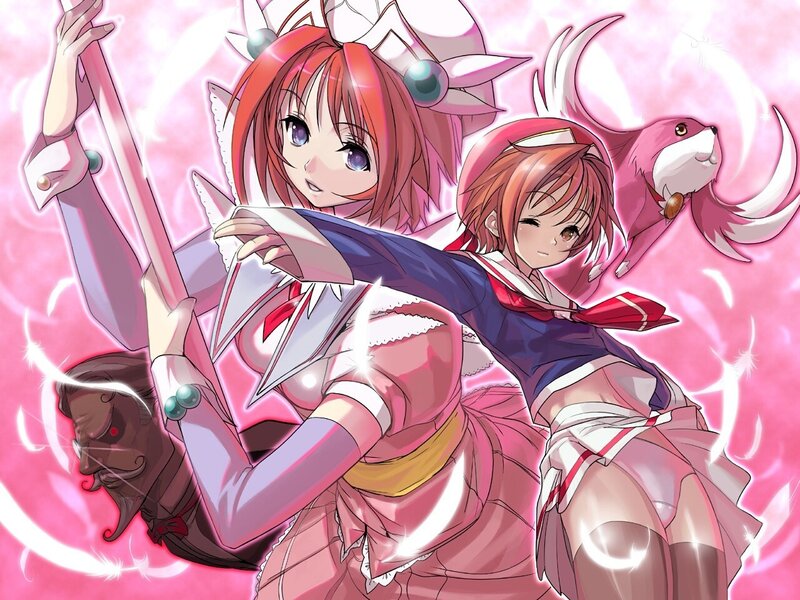 anime girls in magical battle