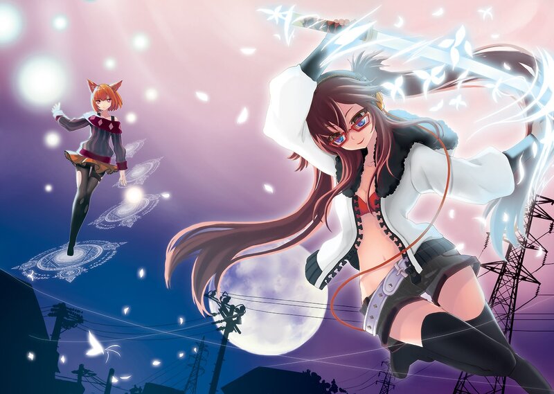 Anime girls in magical battle