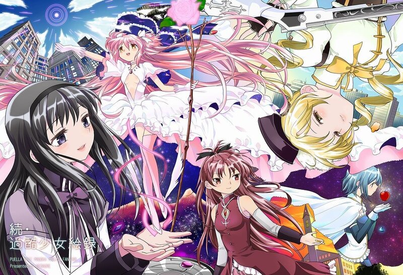 anime girls in magical city