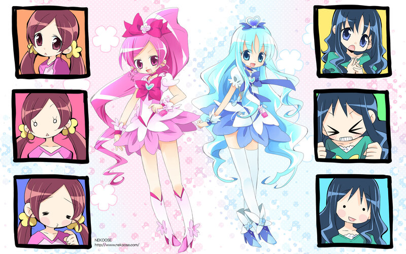 Anime girls in magical girl outfits