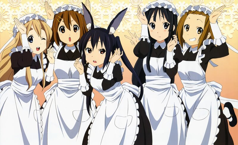 anime girls in maid outfits