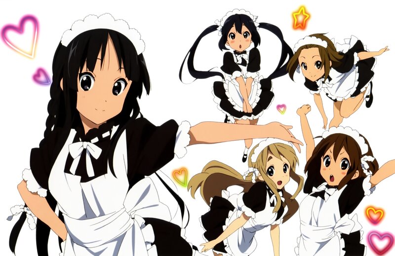 anime girls in maid outfits