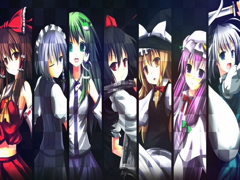 Anime Girls in Maid Outfits — Black, Dramatic