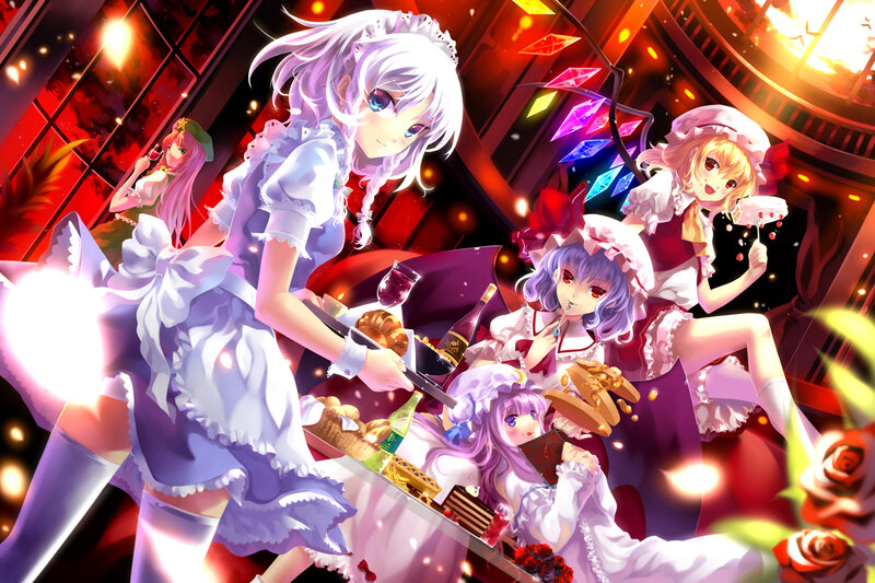 Anime Girls in Maid Outfits — Purple