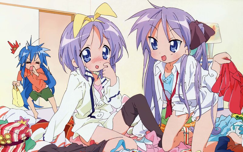 Anime girls in messy room