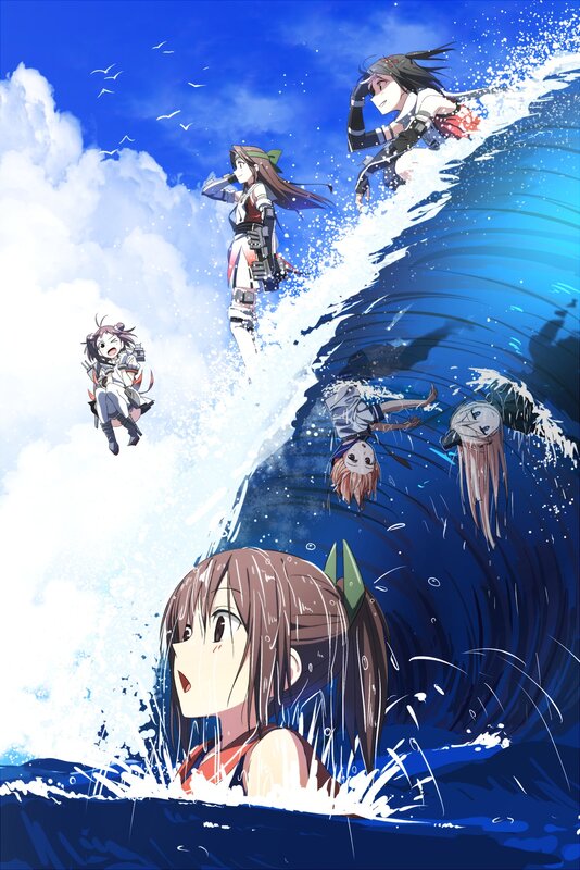 Anime Girls in Ocean — Blue