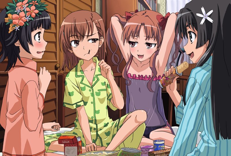 anime girls in pajamas