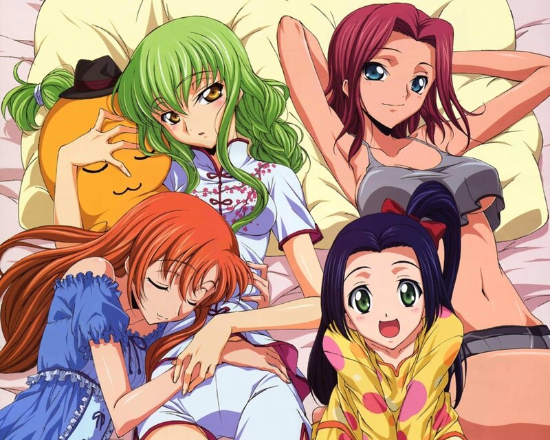 anime girls in pajamas