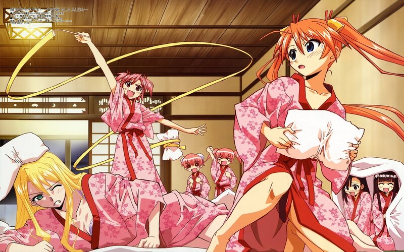 anime girls in pajamas