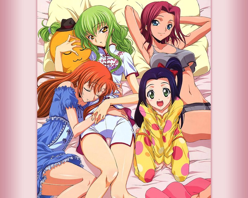 anime girls in pajamas