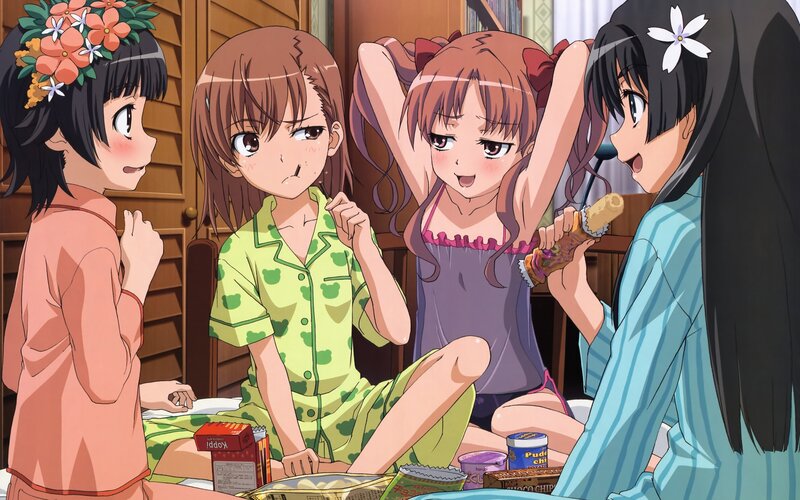 anime girls in pajamas