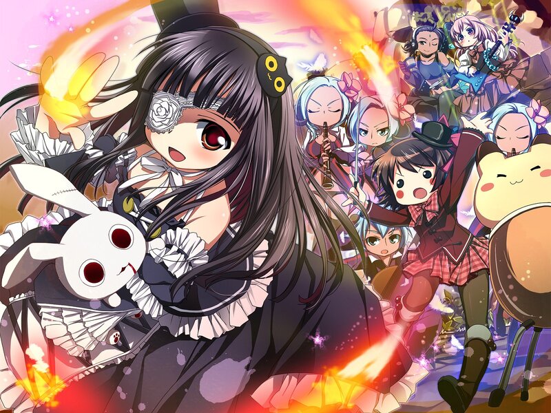 Anime Girls in Performance — Pink, Energetic