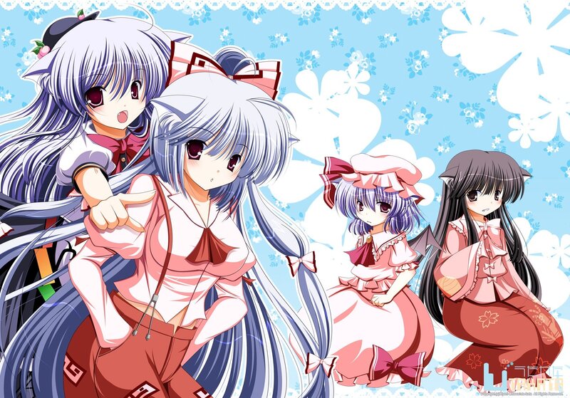 anime girls in pink dresses