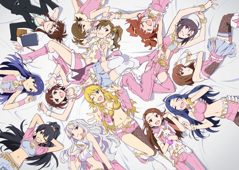 anime girls in pink outfits