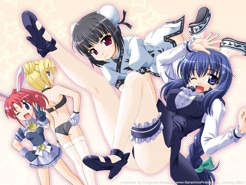 anime girls in playful poses