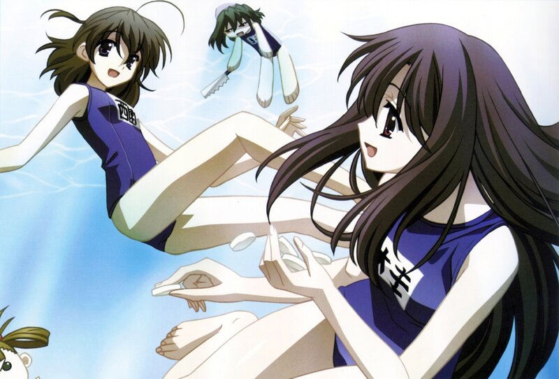 Anime Girls in Pool — Blue