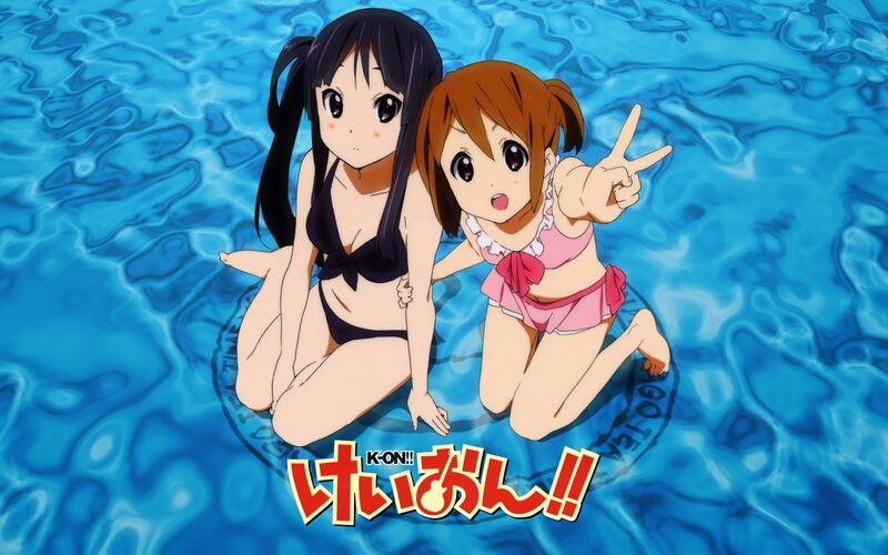 Anime girls in pool