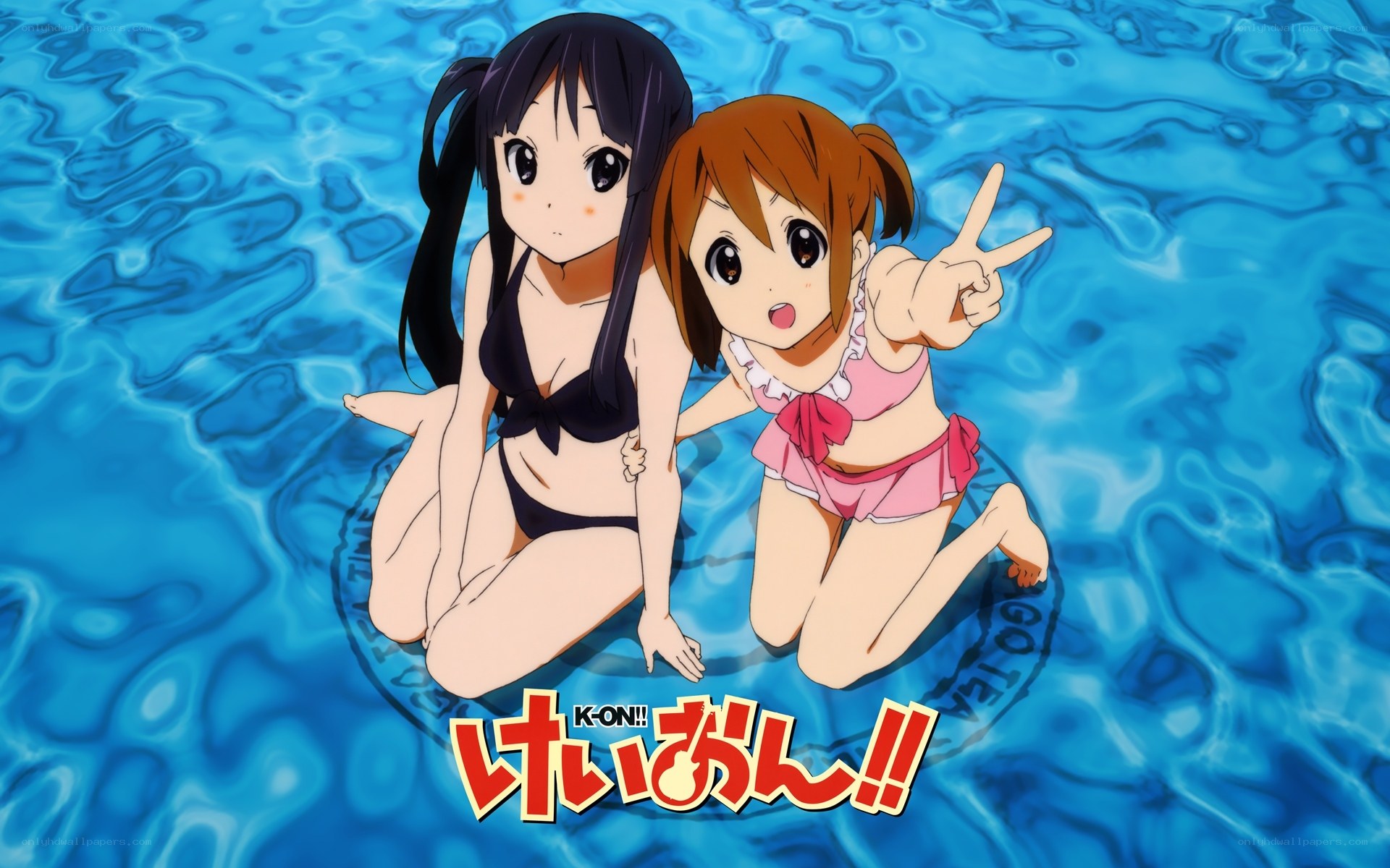Anime girls in pool