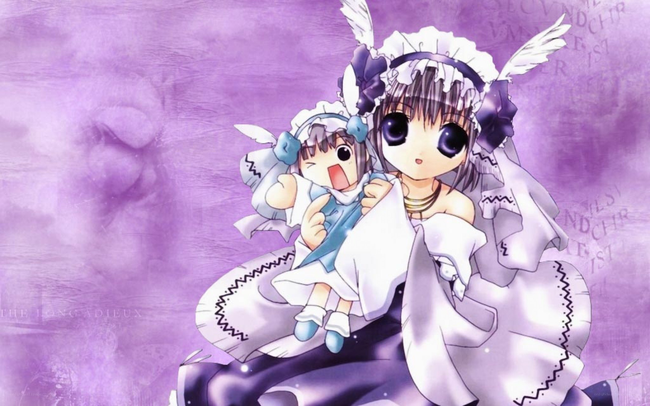 anime girls in purple dress