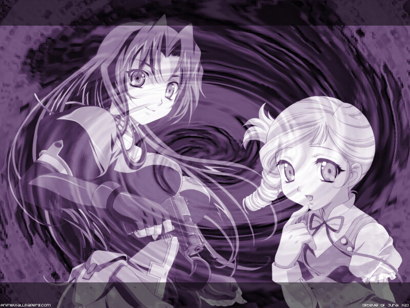 Anime girls in purple tones