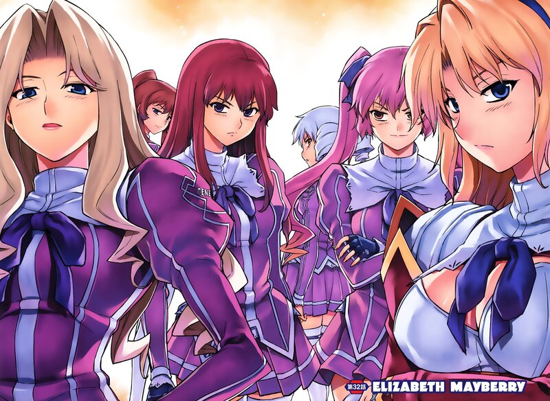 anime girls in purple uniforms