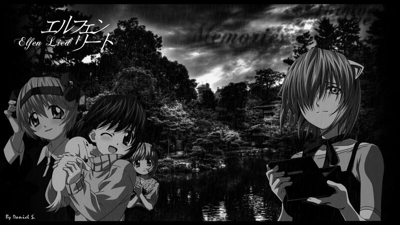 Anime Girls in Rain — Black