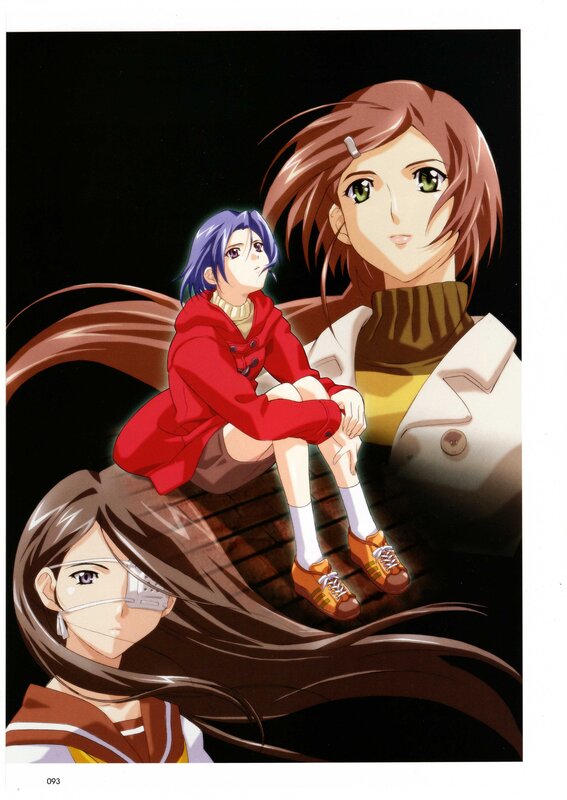 anime girls in red and brown