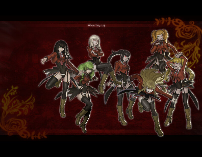 anime girls in red uniforms