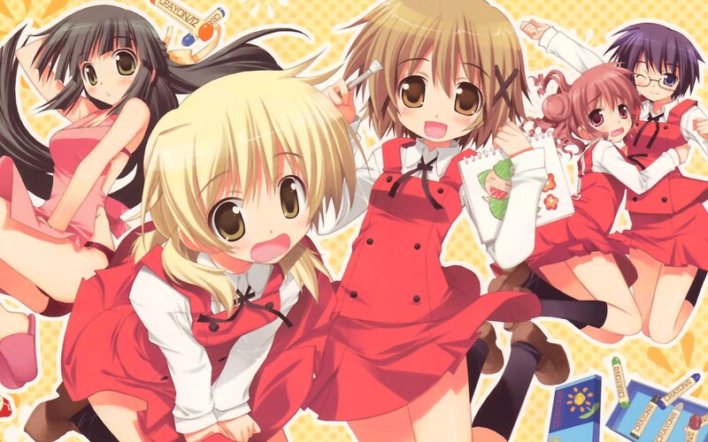 anime girls in red uniforms