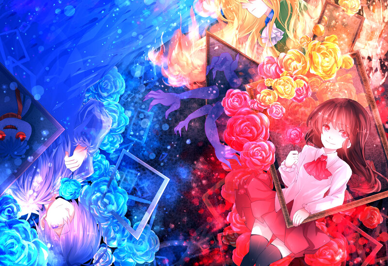 Anime Girls in Roses