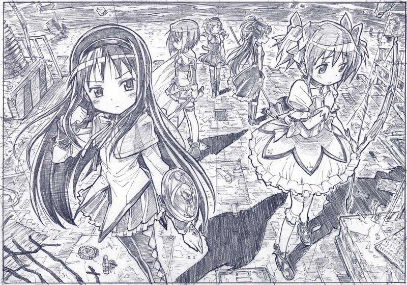 Anime Girls in Ruins — Black