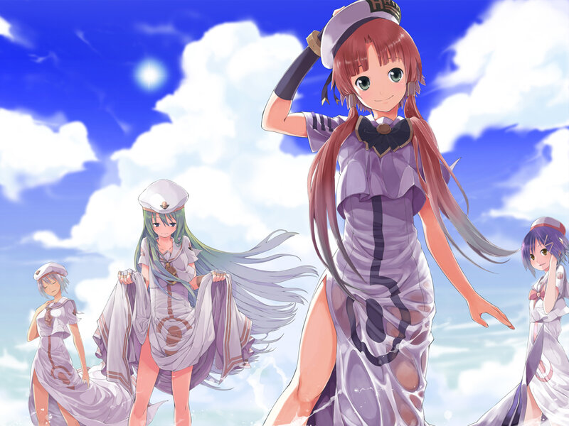 anime girls in sailor uniforms