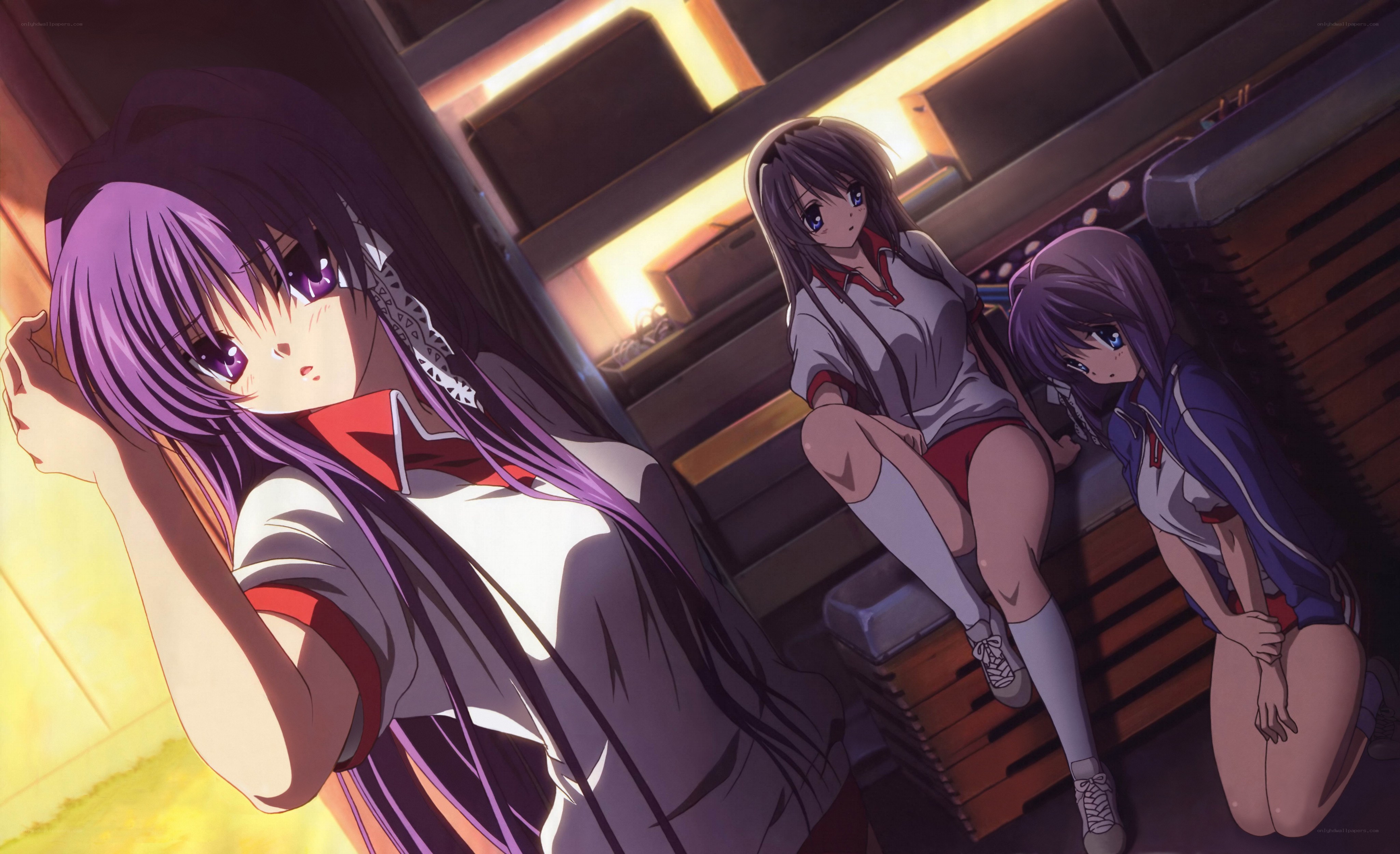 anime girls in school setting