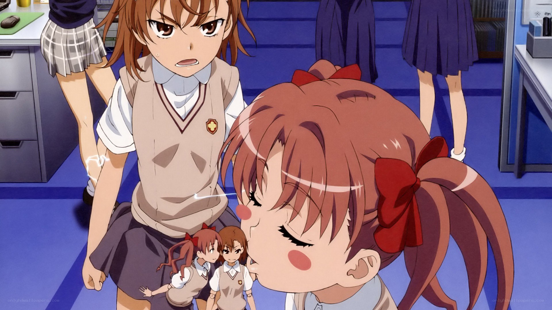 Anime girls in school uniform