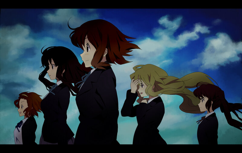 anime girls in school uniforms