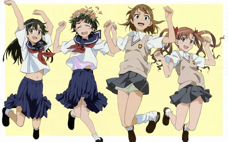 anime girls in school uniforms
