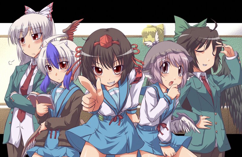 anime girls in school uniforms