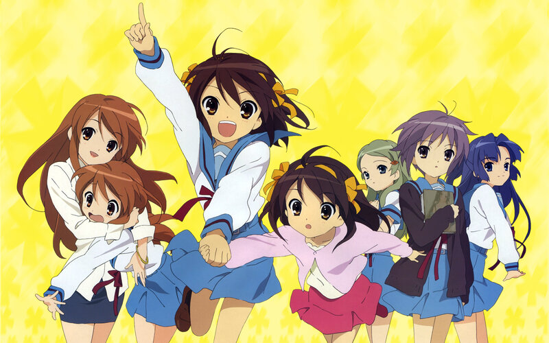 anime girls in school uniforms