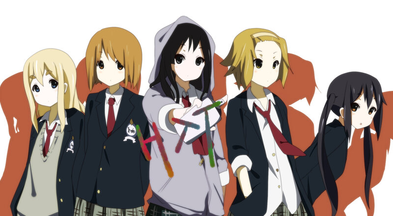 Anime girls in school uniforms