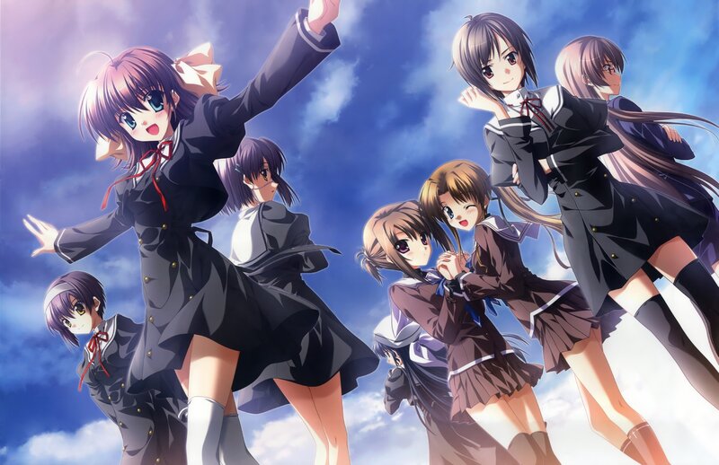 anime girls in school uniforms