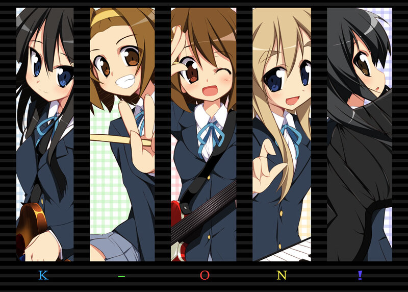 Anime girls in school uniforms