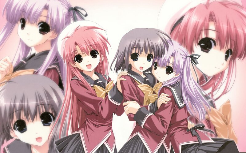 anime girls in school uniforms