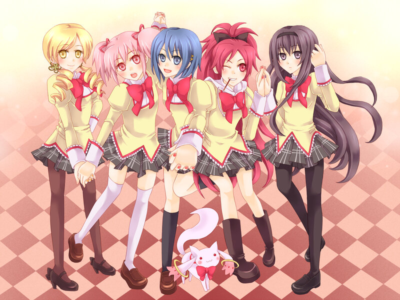 anime girls in school uniforms