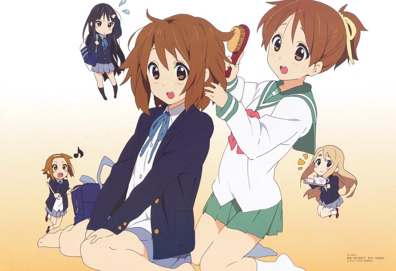 Anime girls in school uniforms
